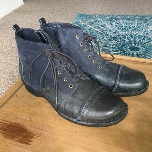 Clarks lace up leather boots